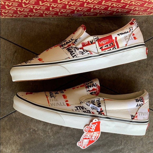 Vans Off The Wall Cream Slip-On Shoes - Picture 9 of 16